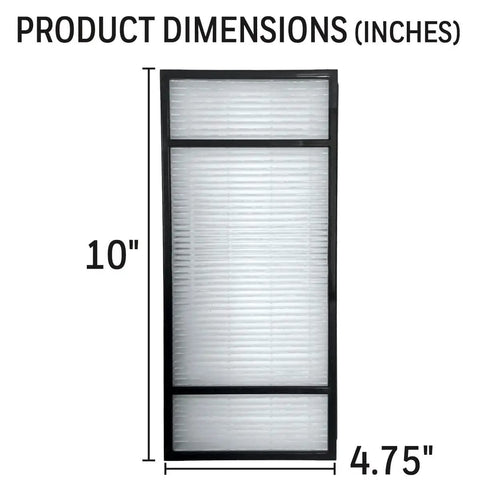 HRF H1 Pro Grade HEPA Air Purifier Filter 1 Pack dimensions 10 by 4.75 inches