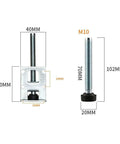 Diagram of Adjustable Table Leg Leveler Foot Set For Chairs Desks And Cabinets 100mm Steel Sofa Lifter with measurements