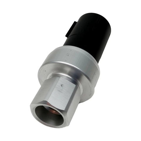 AC Pressure Transducer Sensor Switch 6F9Z-19D594-AA metal body with black connector for Ford vehicles A/C systems.