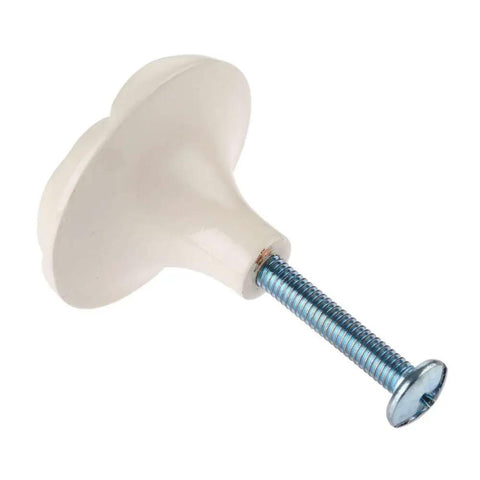 Ivory White Rose Cabinet Knobs 8 Pack Totally Vintage Shabby Chic Zinc Alloy Drawer Pull for Dresser with Screw