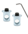 Truck Toolbox Rod Connector Replacement 2 Pack Heavy Duty Latch Linkage For Dual Paddle Handles, silver metal connector set with hex key