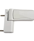 Side view of Aluminum 3D Adjustable Door Flag Hinge With Mute Buffer, Silent Close, White Finish, Built To Last Aluminum Construction