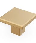 Square Cabinet Knob Set 10 Pack In Brushed Brass One And Three Sixteenths Inch For Kitchen Cabinets Dressers And Bathroom Drawers By Hickory Hardware