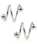16G Stainless Steel Double Twist Ear Plugs Earring Spiral Helix Stud Lip Ring Body Piercing Jewelry 10mm 6 Pairs Ball Stud Set Gold Black Silver Rose Gold Rainbow Blue, stainless steel