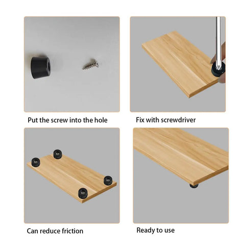 Top Shelf Non Slip Rubber Feet With Stainless Steel Screws, Heavy Duty Anti Skid Bumpers For Countertops And Cabinets, Zero Scratch Drama, Rock Solid Kitchen Savers, 20 Piece Set, installation steps and usage.