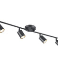 Matte Black 4 Light Track Lighting Kit With Adjustable Heads Ceiling Spotlight Fixture in modern industrial design