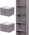 Five-Tier Hanging Closet Organizer With Two Drawers For Dorm Rooms RV Life And Kids Closets - Space Saving Clothes Storage Shelf System
