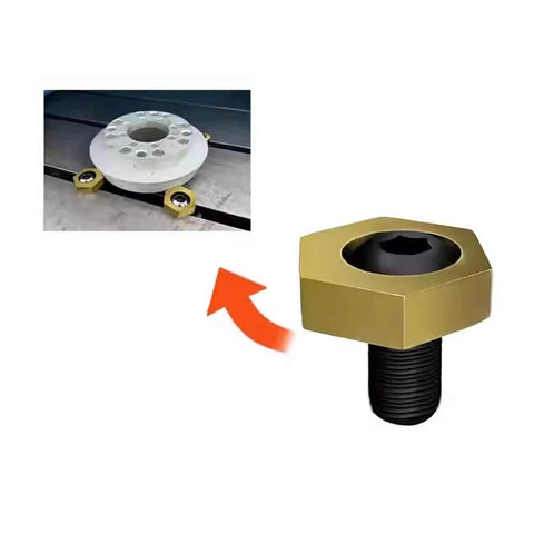 Beefy Hexagonal Eccentric Clamps Set for Workholding, heavy duty stainless steel cam fixture clamps with nuts, close-up view