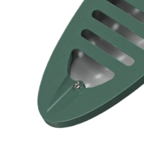 Close-up of Angled Outdoor Drainage Grate Channel Kit With 4 Inch Built In Cover And Anti Clog Grid, view of grate design.