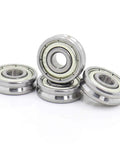 V Groove Sealed Ball Bearing Set For Pulley Wheels And Guide Tracks, metal, size 16-19mm outer, heavy load use.