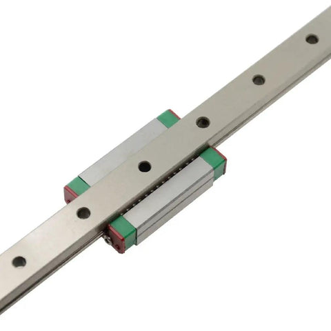 MGN12H Carriage Block for 12mm Wide MGN12 Linear Rail Guide with durable ball housing, shown sliding on rail, top view