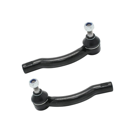 Two black metal lower control arms with ball joints for Toyota Corolla front suspension replacement