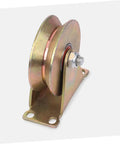 4 Inch V Shaped Bracket Cable Pulley Wheel With Ball Bearings For Heavy Duty Wire Rope Lifting And Material Handling In Industrial Settings
