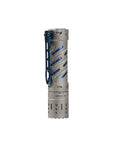 E70 Mini Rechargeable EDC Flashlight 1500 Lumens, 519A LED, High CRI 90 Plus, Titanium Pocket Light side view