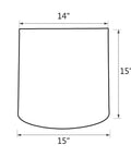Transitional Drum Lamp Shade With Spider Construction, Beige Linen, 14 Top x 15 Bottom x 15 Height, diagram with dimensions.