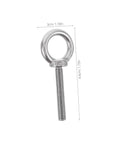 M10x60 Stainless Steel Threaded Eye Bolt Kit With Nuts And Washers Built Tough Heavy Duty Long Reach Shackle, detailed view.