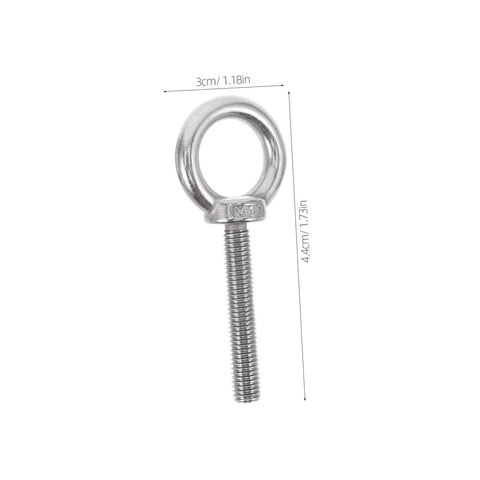 M10x60 Stainless Steel Threaded Eye Bolt Kit With Nuts And Washers Built Tough Heavy Duty Long Reach Shackle, detailed view.