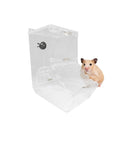 Big Time Clear Acrylic Automatic Hamster Feeder And Pet Food Dispenser For Small Critters Like Guinea Pigs, showing clear design and mounting.
