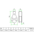 Technical diagram of Two Pack 316 Stainless Steel Pulley Set With Nylon Wheels, Heavy Duty Cable Rope Roller, dimensions 45x26mm.