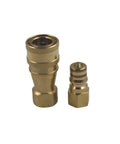 Brass Quick Disconnect Valve With FKM Seal ISO7241B 1 Quarter NPT for carpet cleaning wands and truck mounts, side view
