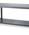 Heavy Duty Steel Workbench Shop Table 72X36X34 Inch Rock Solid Industrial Workstation with a flat metal surface and lower shelf.