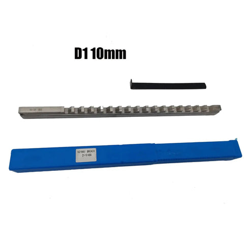 D110mm HSS push type keyway broach, A1-E1 sizes, for CNC milling; precision tool with blue packaging, standard inch, and metric fit.