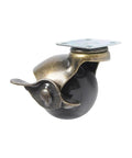 Bronze industrial 4 Piece 1.5 Inch Flat Wheel Caster With Brakes For Furniture Swivel Ball Wheel Sofa Chair Replacement