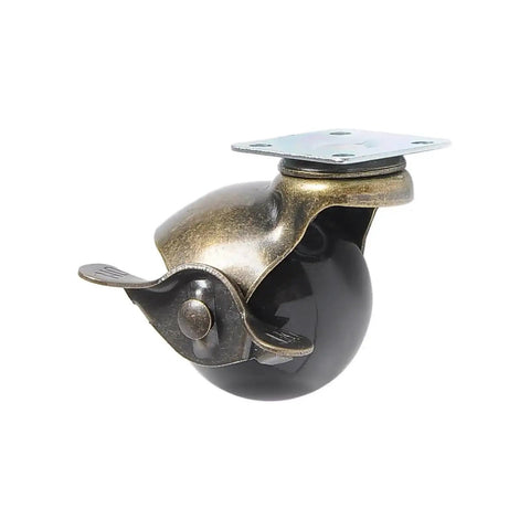 Bronze industrial 4 Piece 1.5 Inch Flat Wheel Caster With Brakes For Furniture Swivel Ball Wheel Sofa Chair Replacement