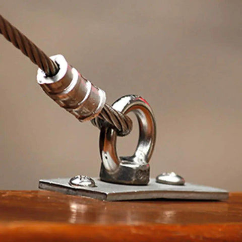 Heavy Duty Lifting Eye Nuts Kit M12 Stainless Steel 304 Ring Shape Fasteners in use with cable, rustproof