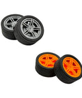 Dope 10 Pack Toy Car Wheels With 5 Round Shaft Axles For RC Cars And Robots DIY Model Building Parts Rubber Tires 40mm Diameter