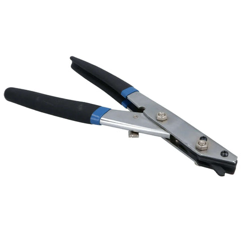 Sheet Metal Nibbler Hand Nibbler Steel Cutter For Aluminum, Brass, Copper, And Plastic with ergonomic rubber handles, side view