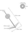 Dimensions of heavy duty toggle bolt anchors with wing nuts kit for drywall, showing measurements and components for mounting.