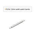 Top Shelf Stainless Steel Watch Spring Bar Pins For 12mm Watch Bands Single Flange Tip Design, shown single pin.