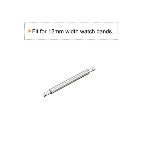 Top Shelf Stainless Steel Watch Spring Bar Pins For 12mm Watch Bands Single Flange Tip Design, shown single pin.