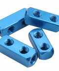 Blue aluminum set of Two Way Five Port Pneumatic Manifold With G1 Quarter Ports For High Flow Air Distribution, Compact and Explosion Proof Design