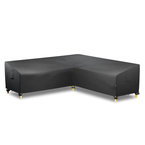 Outdoor L Shaped Sectional Sofa Cover Fits 82x82 to 85x85 Inches Waterproof Weatherproof Beefy 600D Tough as Nails Garden Furniture Cover