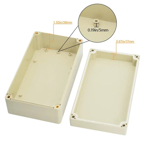 Rugged Outdoor Ready IP65 ABS Junction Box Dustproof Electrical Project Enclosure In Pale Gray 6.2 x 3.54 x 2.3 Inch, Built to Last, Easy Mounting, Quick Access for Repairs Without Cable Cutting, open view