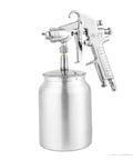 Built Tough Pneumatic Paint Sprayer With Slick Finishes And No Sweat Cleanup Ideal For Auto Detailing Furniture Makeovers And Handyman Projects Featuring Rust Resistant Steel Tips in silver finish.