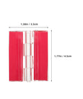 Clear view of Six Pack Self Adhesive Transparent Piano Hinges 45mm in red, dimensions 1.38in x 1.77in highlighted.