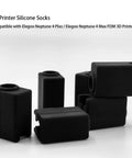 Six Pack Silicone Socks For 3D Printer Heater Block Compatible With Neptune 4 Plus And Neptune 4 Max, black silicone sleeves