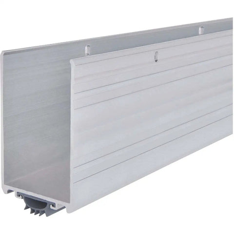 U Shaped Aluminum Door Sweep With Vinyl Seal And Kick Plate For Exterior Doors Draft Blocking Front Door Weather Stripping And Bottom Seal Energy Saving Door Extender 36 Inch Silver close-up