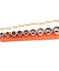 Snag This Solid Mini Ratchet Wrench Set With 1/4 Inch Drive And Nine Proven Metric Sockets From 5mm To 13mm on a tool holder.