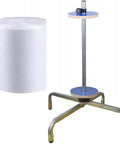 Heavy Duty Vertical Bubble Wrap Dispenser Fits Up To 59 Inch Rolls with a full roll of bubble wrap on the side.