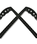 Polypropylene Hard Plastic Kama For Training Black Large Size Lightweight Yet Durable Martial Arts Practice Weapon in crossed pose