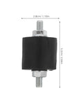 M6 threaded steel isolator pad from the 4 Pack Heavy Duty Air Compressor Vibration Mounts, dimensions shown.