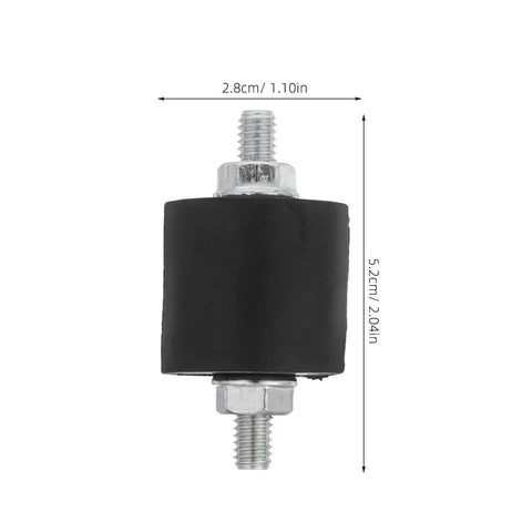M6 threaded steel isolator pad from the 4 Pack Heavy Duty Air Compressor Vibration Mounts, dimensions shown.