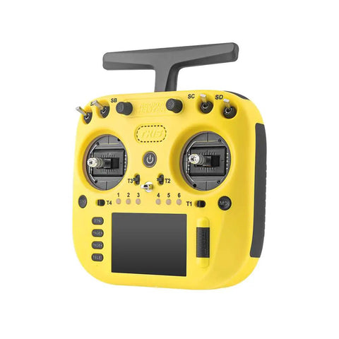 Front view of TX15 V5 ELRS 16CH 2.4G Hall Gimbals ExpressLRS 3.5 Inch IPS Screen OpenTX EdgeTX Compatible Remote Controller in yellow