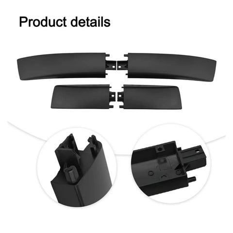 Sleek 4 Pcs Roof Rack Rail End Cap Cover Kit For Front And Rear Vehicle Side Rails Perfect Fit Durable Abs Plastic Replacement Parts To Block Dirt And Restore Style, black ABS caps