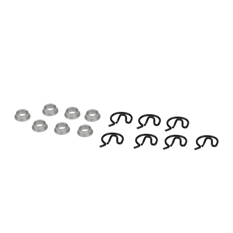 Heavy Duty Steel Shifter Bushing Kit With Clips For Competition Plus 4 Speed And MasterShift 3 Speed Manual Transmissions Includes 7 Bushings And 7 Clips Part 3327302 New With 1 Year Warranty, 7 steel clips