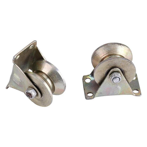 2 Inch V Type Sliding Gate Roller Set For Heavy Duty Steel Wheel Track Rail Ideal For Sliding Gates Rolling Gates Inverted Track And Industrial Machines Rail Delivers Quiet Operation Vibration Dampening Durable Steel Construction